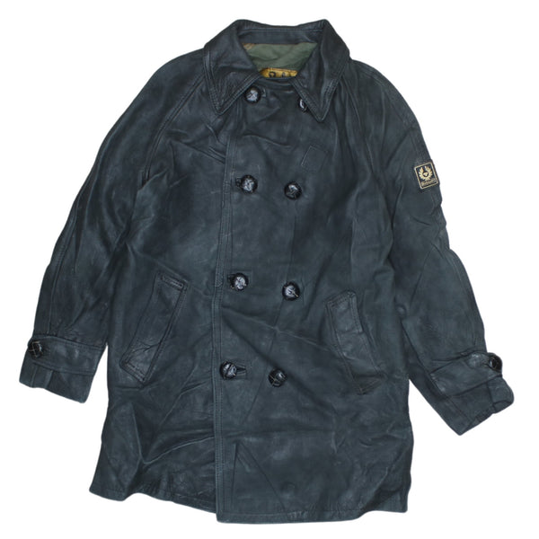 Belstaff 90's Vintage Heavy Duty Black Leather Jacket Women's XS