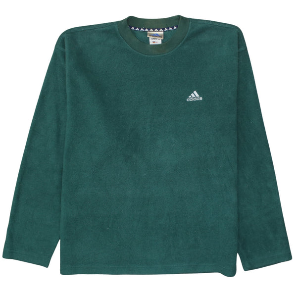 Adidas 90's Lightweight Crew Neck Fleece Jumper Medium Green