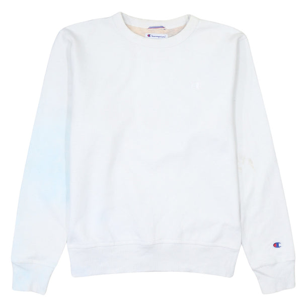Champion 90's Vintage Lightweight Crew Neck Sweatshirt Small White Cotton