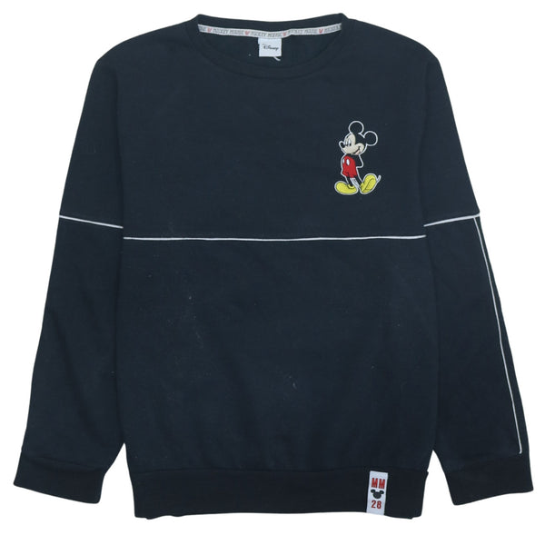 Mickey Mouse 90s Disney Crew Neck Sweatshirt Large Black Cotton