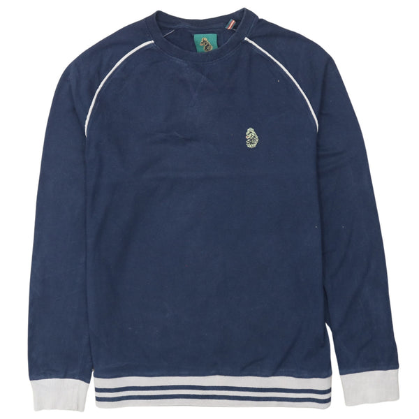 Retro 90's Lightweight Crew Neck Sweatshirt Large Navy Blue