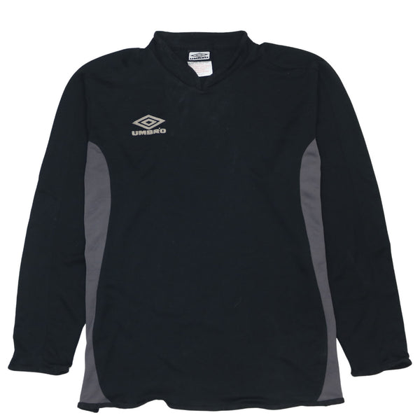 Vintage Umbro 90's Black Heavyweight V Neck Sweatshirt XLarge