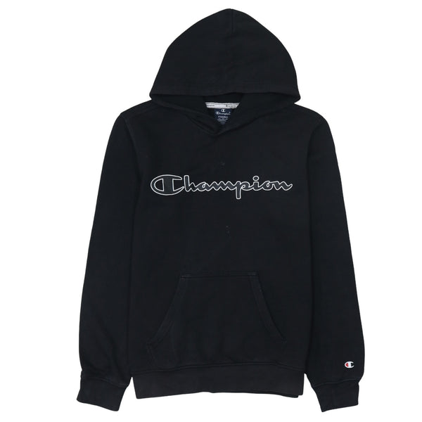 Champion 90's Spellout Pullover Hoodie XSmall Black