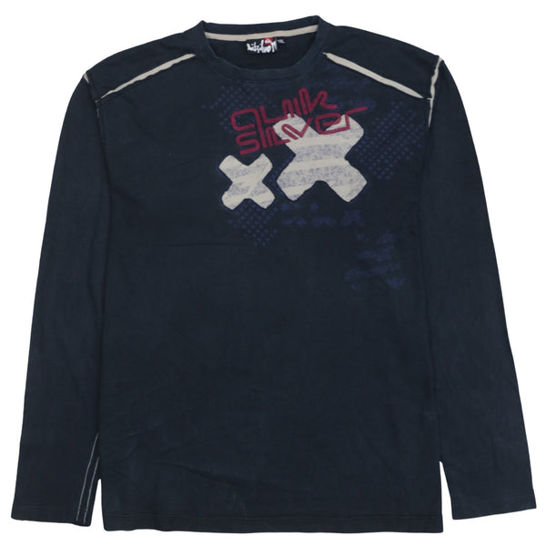 Quicksilver 90's Spellout Crew Neck Sweatshirt XXLarge (2XL) Black