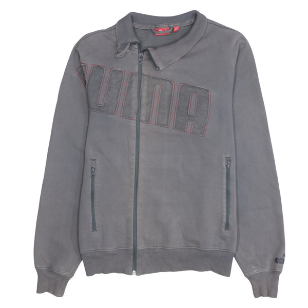 Puma 90's Spellout Full Zip Up Sweatshirt Small Grey