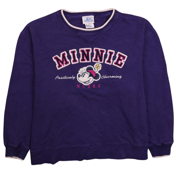 Vintage Disney 90s Minnie Mouse Purple Sweatshirt Medium Crew Neck