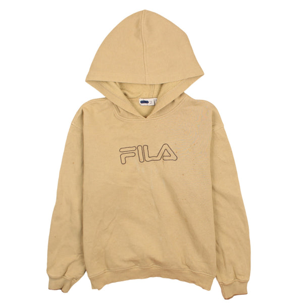 Fila 90's Heavyweight Spellout Hoodie Large Beige Cream