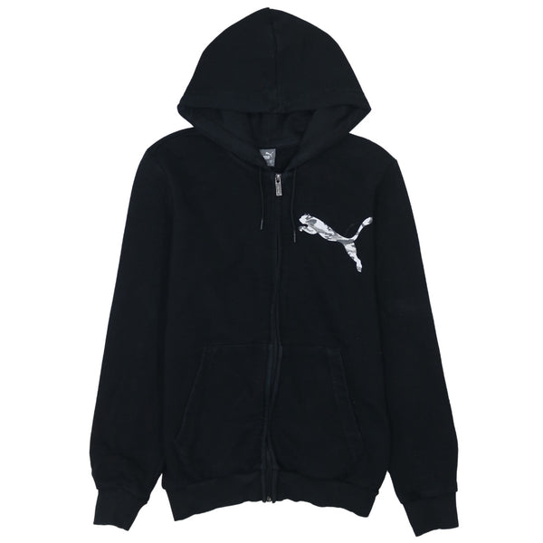 Puma Black 90's Full Zip Up Hoodie XSmall Men's Vintage Cotton