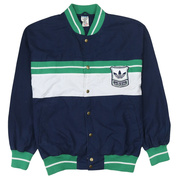 Adidas 90's Lightweight Button Up Windbreaker Small Navy Blue