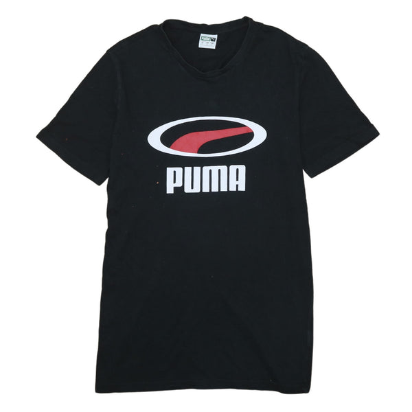 Puma 90's Black Spellout Short Sleeve T-Shirt Men's Small Vintage