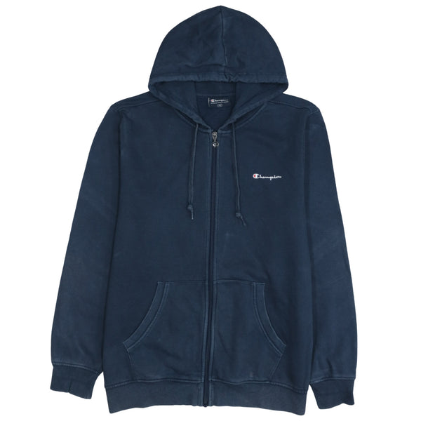 Champion 2XL Women's 90's Navy Blue Lightweight Zip Hoodie Cotton