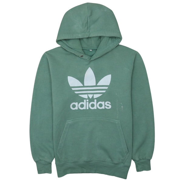 Adidas 90's Green Spellout Pullover Hoodie Men's Small