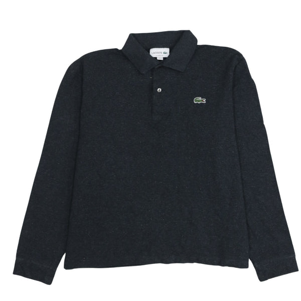 Lacoste 90's Long Sleeve Quarter Button Polo Shirt Medium Black
