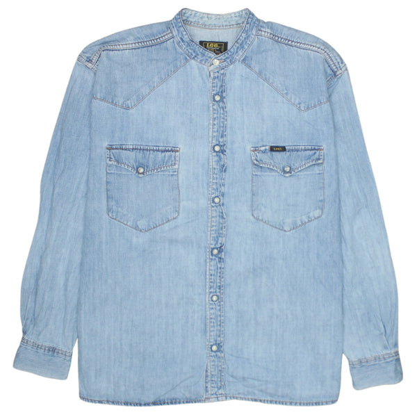 Lee 90's Long Sleeve Button Up Shirt Large Blue