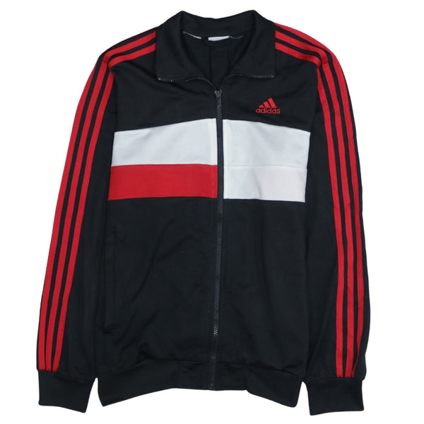 Adidas Vintage 90's Black Striped Sleeve Full Zip Sweatshirt Small