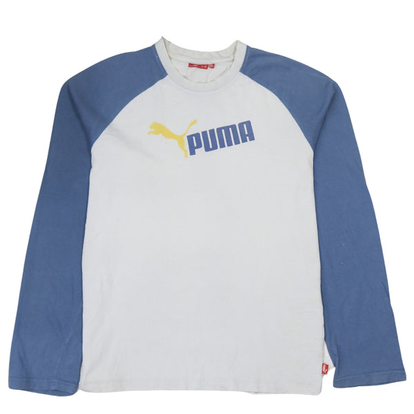 Puma 90's Spellout Crew Neck Sweatshirt Large White
