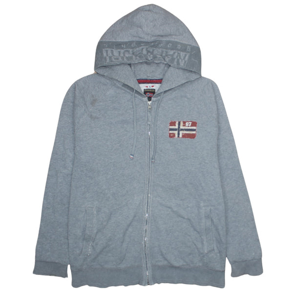 Napapijri 90's Sportswear Full Zip Up Hoodie XLarge  Grey