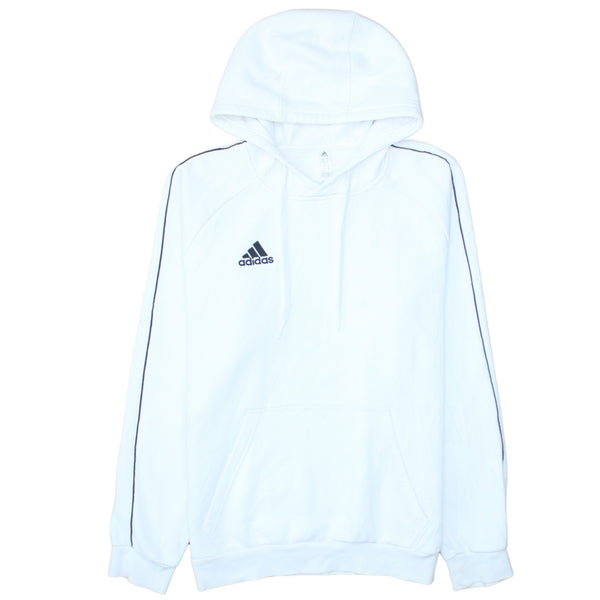 Adidas 90's Drawstring Pockets Pullover Hoodie Medium White