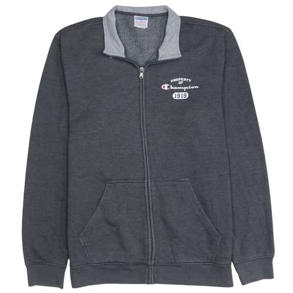 Champion 90's Lightweight Full Zip Up Sweatshirt XLarge Grey