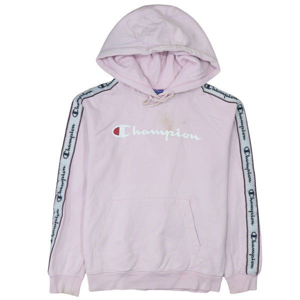 Champion 90's Spellout Pullover Hoodie Medium Pink