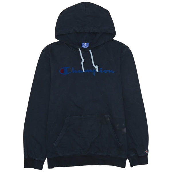 Champion Vintage 90's Black Spellout Pullover Hoodie Size Large