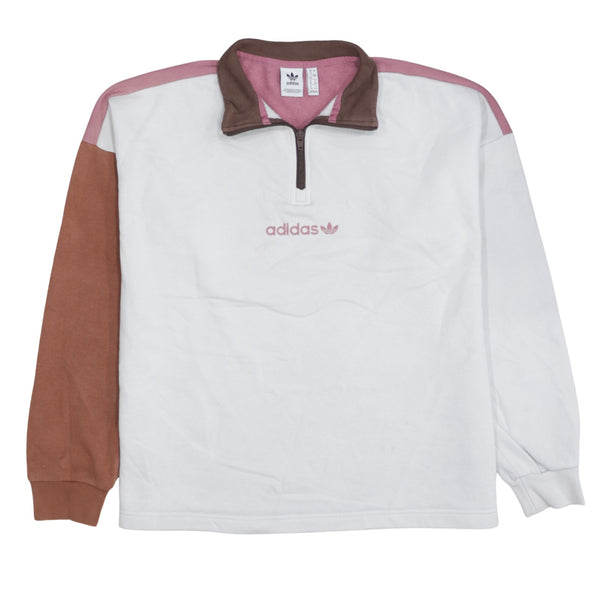 Adidas 90's Lightweight Quarter Zip Sweatshirt XLarge  Pink