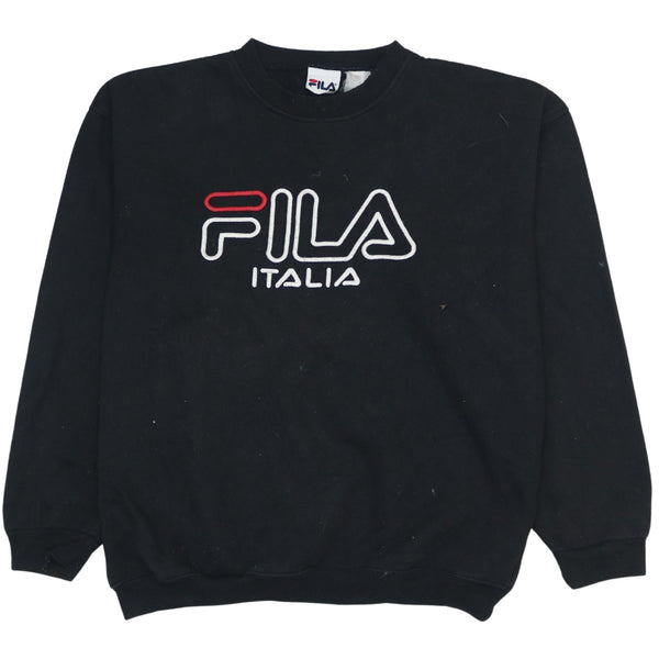 Vintage Fila 90's Black Spellout Crew Neck Sweatshirt XL