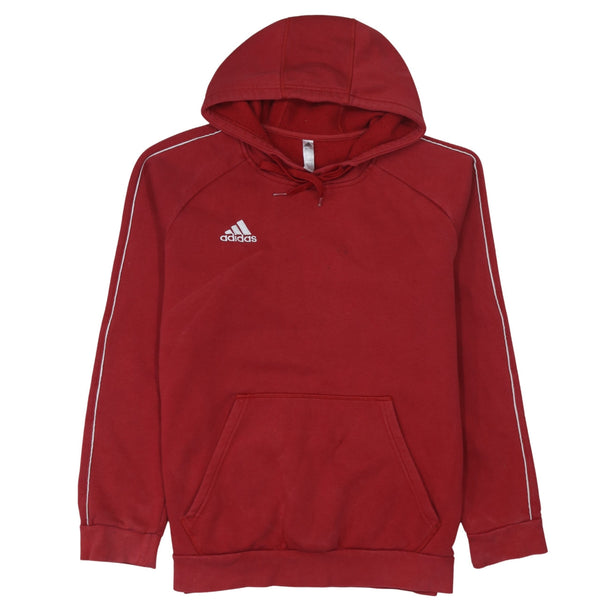 Adidas 90's Drawstring Pockets Pullover Hoodie Large Red