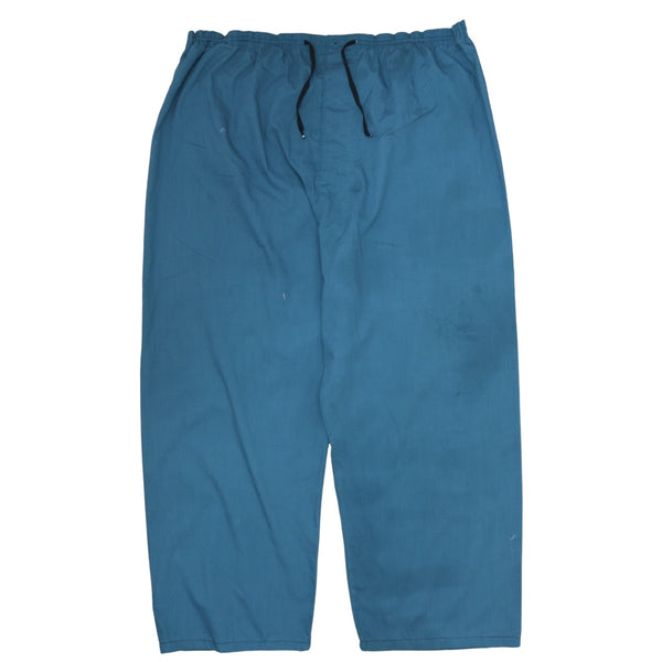 Vintage 90's Baggy Straight Leg Pants XXL Turquoise Blue Green Trousers