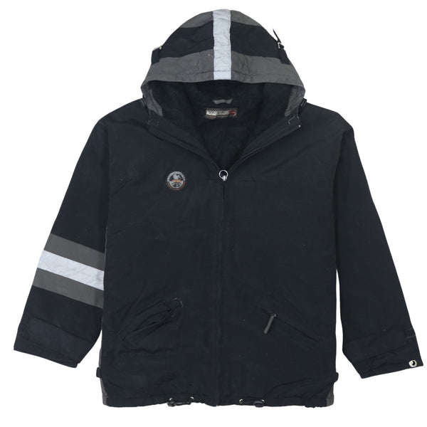 Napapijri Vintage 90's Black Medium Hooded Full Zip Windbreaker Jacket
