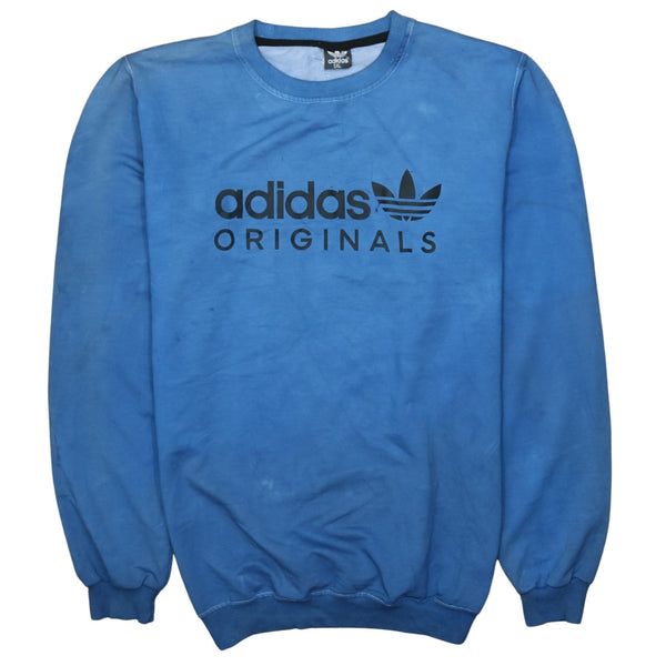 Adidas 90's Spellout Crew Neck Sweatshirt 5XL Blue - Vintage Streetwear