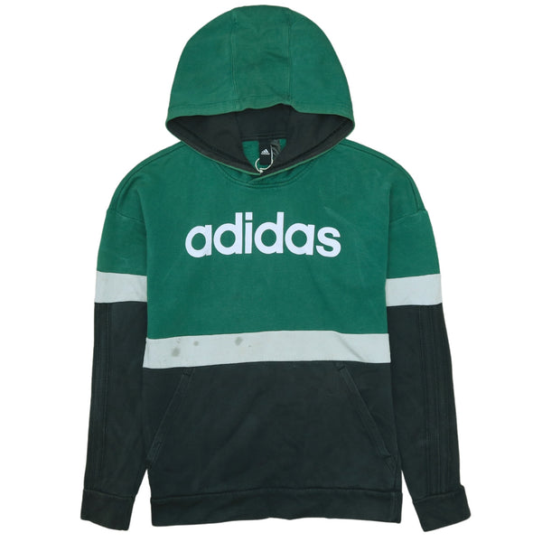 Adidas 90's Vintage Spellout Pullover Hoodie Black Small Retro Style