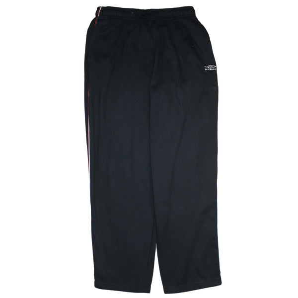 Umbro 90's Elasticated Waistband Drawstrings Straight Leg Baggy Trousers / Pants XLarge Black