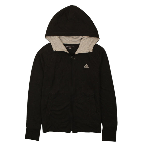 Adidas Women's Black 90's Vintage Sportswear Hoodie Small Full Zip