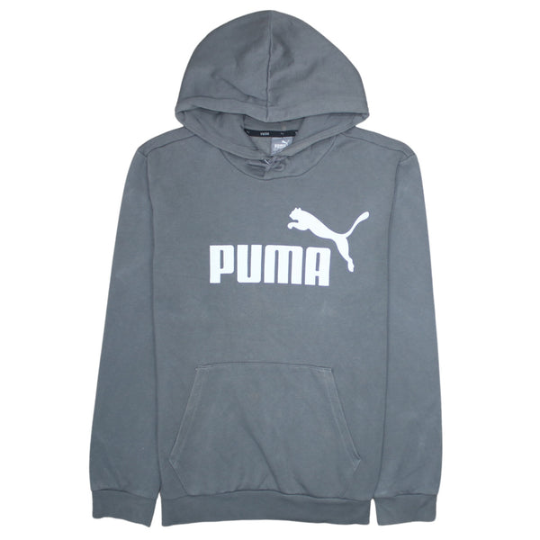 Puma 90's Spellout Pullover Hoodie Small Grey