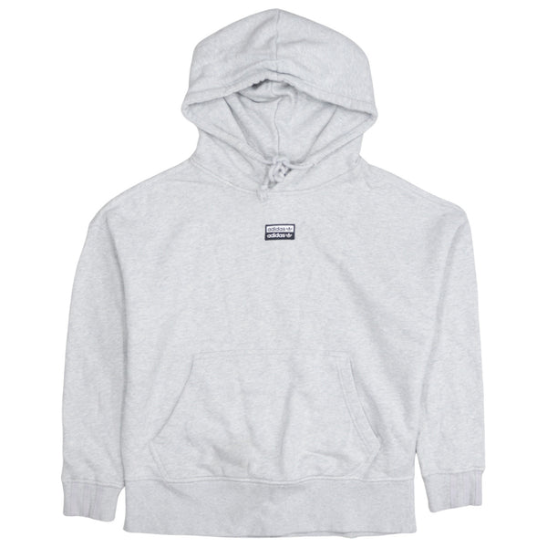 Adidas 90's Drawstring Pockets Pullover Hoodie XSmall Grey