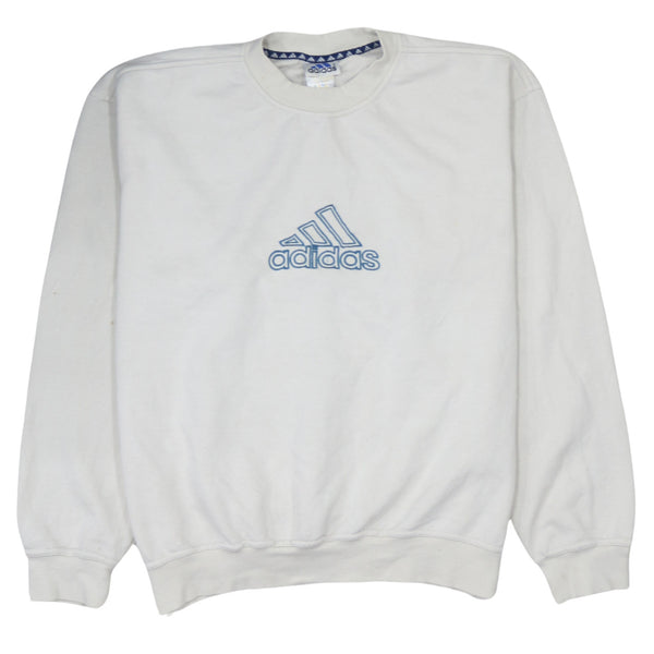 Adidas 90's Spellout Crew Neck Sweatshirt Large Beige Cream