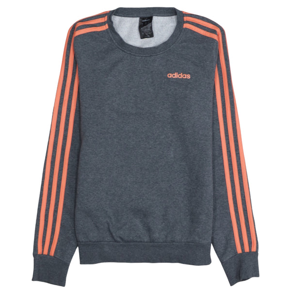 Adidas 90's Striped Sleeve Crew Neck Sweatshirt XSmall Grey