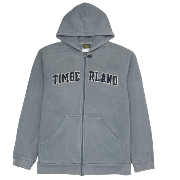Timberland 90's Spellout Full Zip Up Hoodie XSmall Grey
