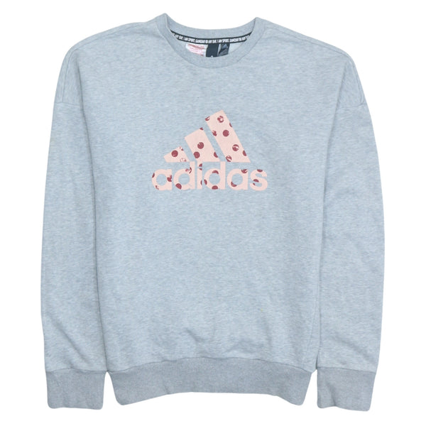 Adidas Vintage 90's Grey Spellout Crew Neck Sweatshirt Size Large