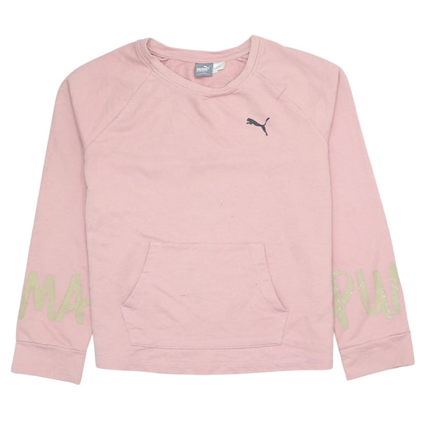 Puma 90's Vintage XL Pink Crew Neck Sweatshirt Heavyweight Cotton