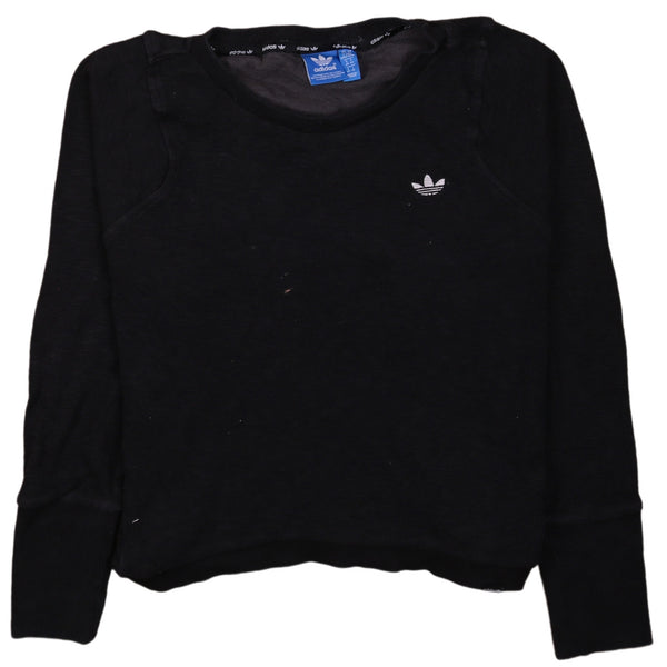 Adidas 90's Vintage Heavyweight Black Crew Neck Sweatshirt Medium