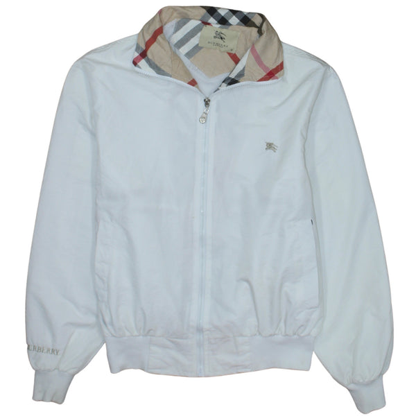 Burberry 90's Lightweight Full Zip Up Windbreaker Small White