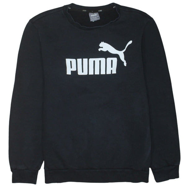 Puma 90's Spellout Crew Neck Sweatshirt Medium Black