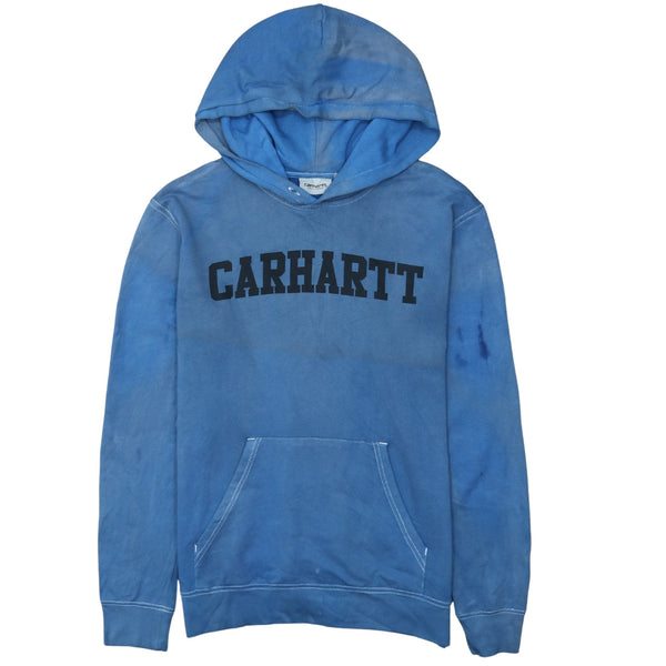 Carhartt 90's Spellout Pullover Hoodie Medium Blue