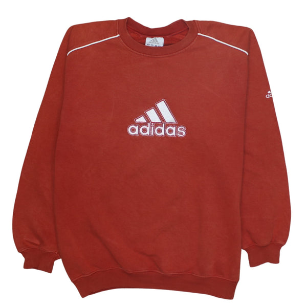 Adidas 90's Spellout Crew Neck Sweatshirt Large Red