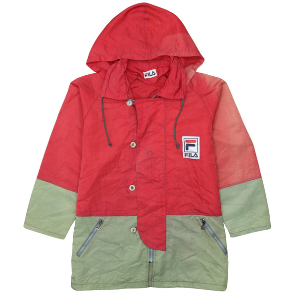 Fila 90's Vintage Khaki Green Windbreaker XLarge with Hood