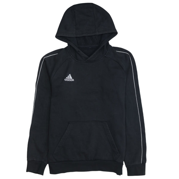 Adidas 90's Drawstring Pockets Pullover Hoodie Small  Black