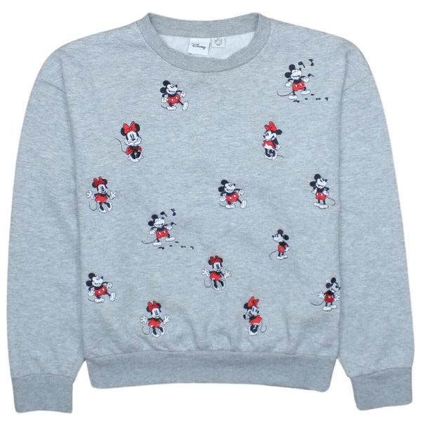 Disney Vintage Mickey Mouse 90's Grey Crewneck Sweatshirt XSmall