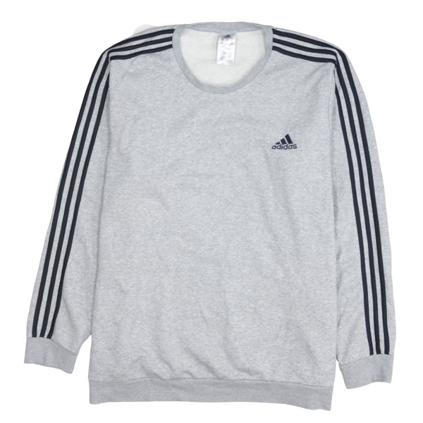 Adidas 90's Striped Sleeve Crew Neck Sweatshirt XXLarge (2XL) Grey